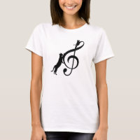 Black Cat Funny Music Note