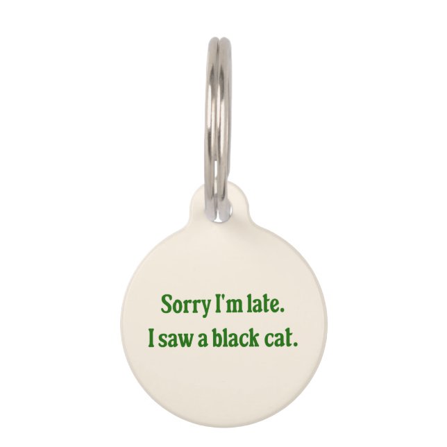 Black Cat Funny Pet Tag (Front)