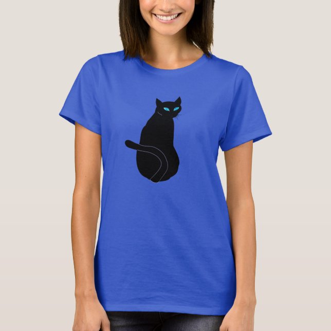 Black Cat Funny T-Shirt (Front)