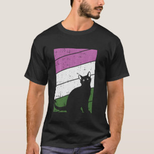 Black Cat Gender Queer Pride Kitty Lgbt Q Proud A T-Shirt