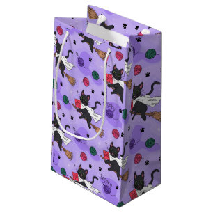 Black Cat Ghost Pattern – Cute Cats in Costumes  Small Gift Bag