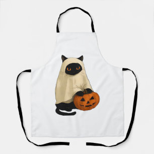 Black Cat Ghost with Pumpkin Essential T-Shirt Apron