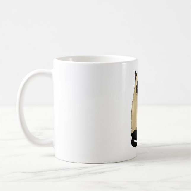 Black Cat Ghost with Pumpkin Essential T-Shirt Coffee Mug (Left)