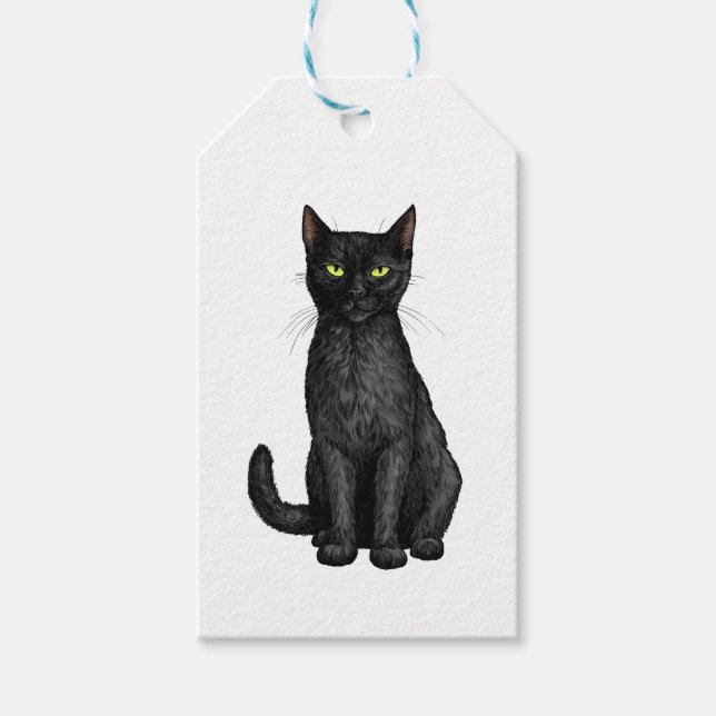 Black cat gift tags (Front)