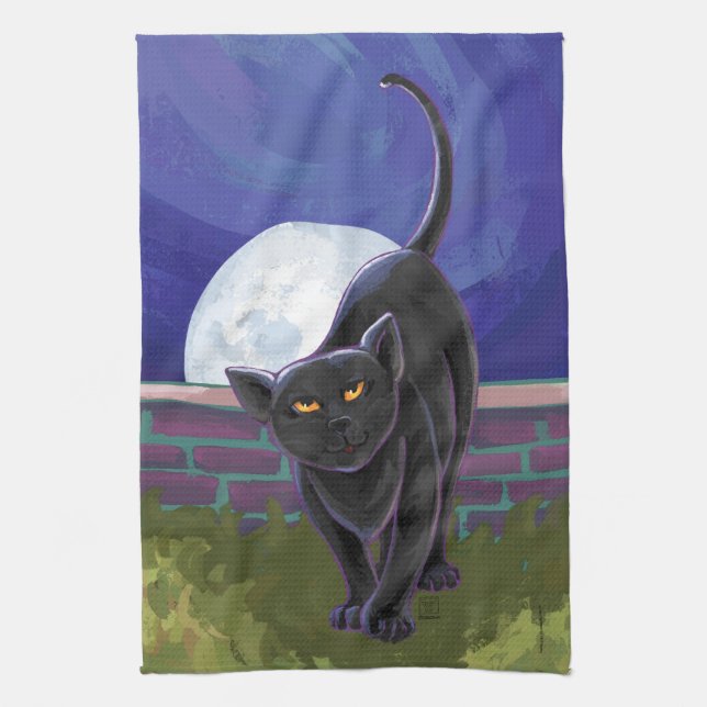 Black Cat Gifts & Accessories Kitchen Towel (Vertical)