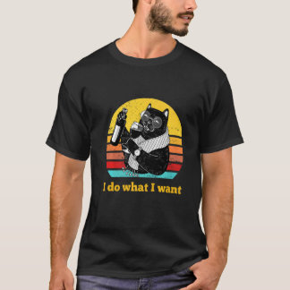 Black Cat Glasses Vintage Cat I do what I want cat T-Shirt