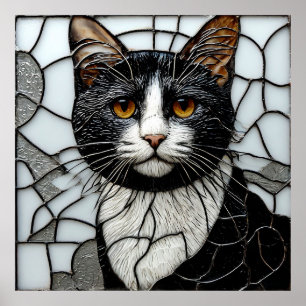 Black Cat Glow ✨ Mystical Gothic Wall Art