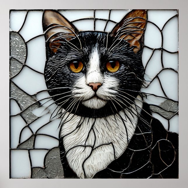 Black Cat Glow ✨ Mystical Gothic Wall Art (Front)