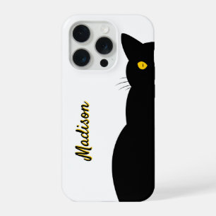 BLACK CAT Golden Eyes Customizable iPhone 15 Pro Case