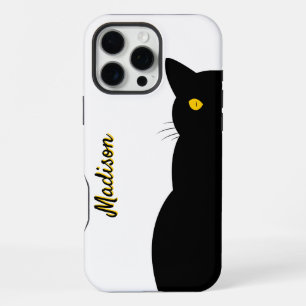 BLACK CAT Golden Eyes Customizable iPhone 16 Pro Max Case