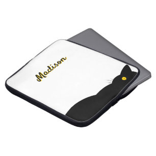 BLACK CAT Golden Eyes Customizable Laptop Sleeve