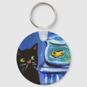 Black Cat goldfish Keychain