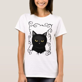 Black Cat Goth black cat lover Halloween Horror  T-Shirt