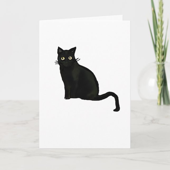 Black Cat Greeting Card  Blank Inside (Front)
