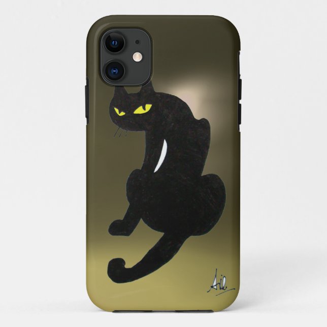 BLACK CAT grey Case-Mate iPhone Case (Back)