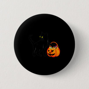 Black Cat Halloween Candy Pumpkin Bag Sweet Lollip 2 Inch Round Button