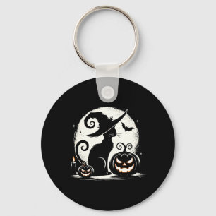 Black Cat Halloween Cat Lovers Performance Keychain