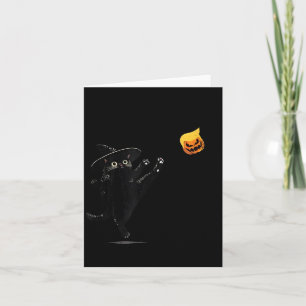Black Cat Halloween Cat Witch Doodle Card
