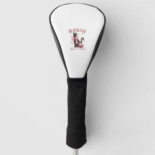 Black Cat Halloween Coquette Social Club Pink Bow Golf Head Cover