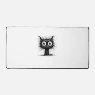 Black Cat Halloween Costume Party Funny Scary Cat Desk Mat