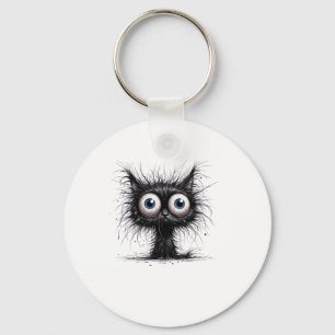 Black Cat Halloween Costume Party Funny Scary Cat  Keychain