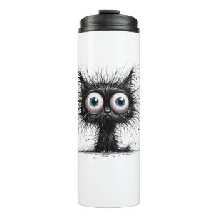 Black Cat Halloween Costume Party Funny Scary Cat Thermal Tumbler