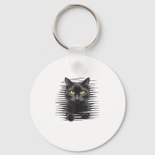 Black Cat Halloween Costume Spooky Kitty Cat Kitte Keychain