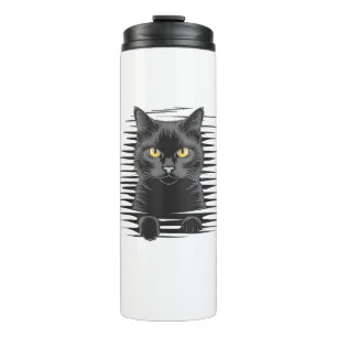 Black Cat Halloween Costume Spooky Kitty Cat Kitte Thermal Tumbler