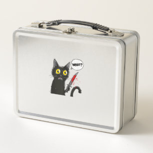 Black Cat Halloween Costume What Funny Cat Lover  Metal Lunch Box