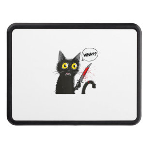 Black Cat Halloween Costume What Funny Cat Lover  Trailer Hitch Cover