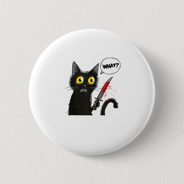 Black Cat Halloween Costume Witchcraft Spider Web  2 Inch Round Button (Front)