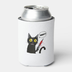 Black Cat Halloween Costume Witchcraft Spider Web  Can Cooler