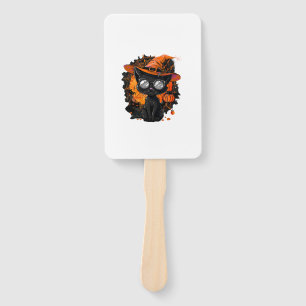 Black Cat Halloween Costume Witchcraft Spider Web  Hand Fan