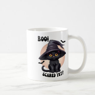 Black Cat Halloween Cute Vintage Black Kitten Boo Coffee Mug