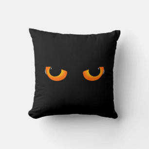 Black Cat Halloween Decorations Throw Pillow