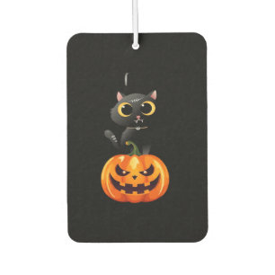 Black Cat Halloween Design � Spooky Pumpkin Art fo Air Freshener