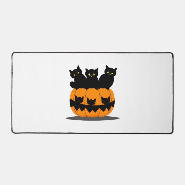 Black cat Halloween   Desk Mat (Front)