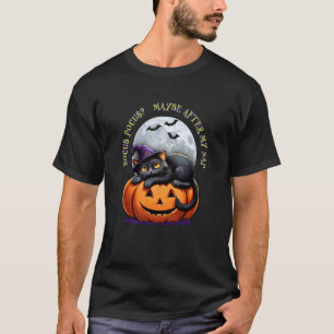 Black Cat Halloween Hocus Pocus Funny Pumpkin Cost T-Shirt
