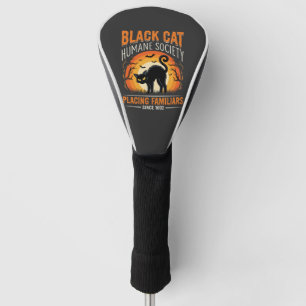 Black Cat Halloween Humane Society Vintage Graphic Golf Head Cover