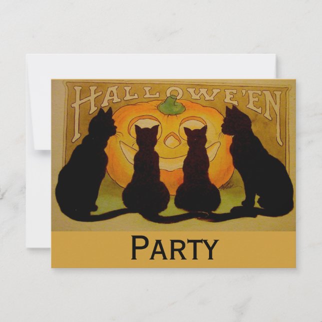 Black Cat Halloween Invitation (Front)