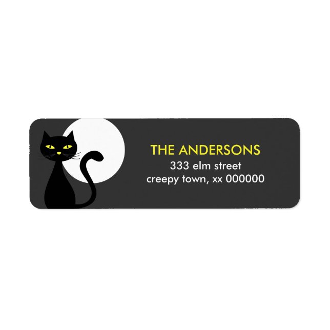 Black Cat Halloween Labels (Front)