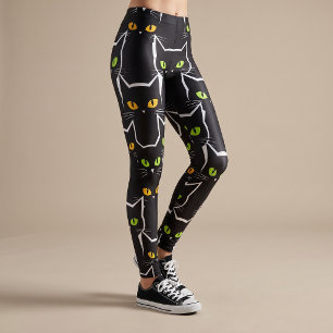 Black Cat Halloween Leggings Yoga Pants for women