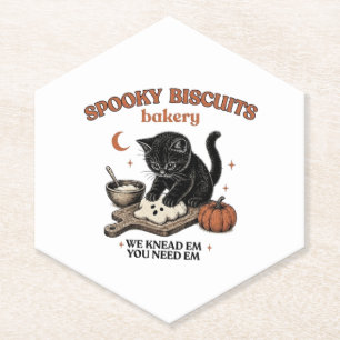 Black Cat Halloween Paper Coaster