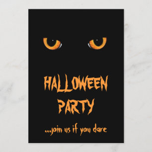 Black Cat Halloween Party Invitations