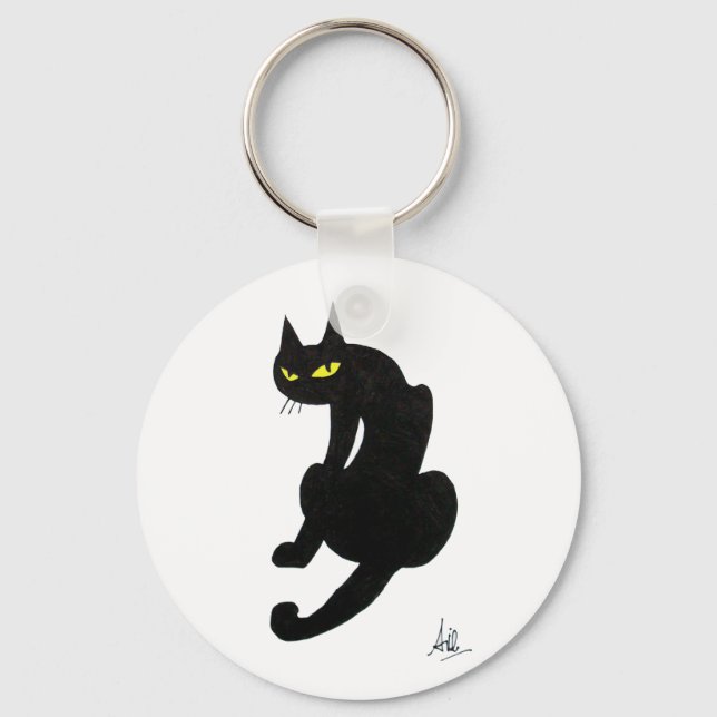 BLACK CAT HALLOWEEN PARTY KEYCHAIN (Front)
