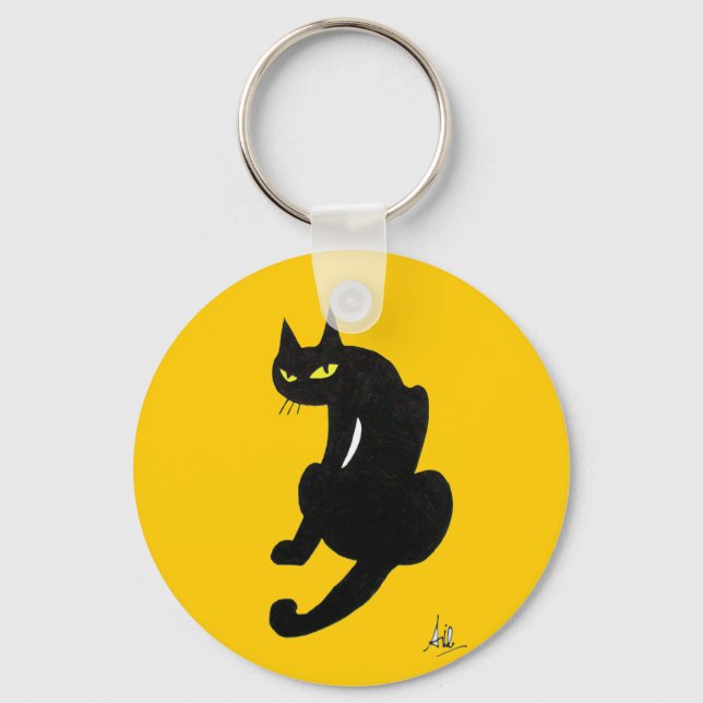 BLACK CAT HALLOWEEN PARTY KEYCHAIN (Front)