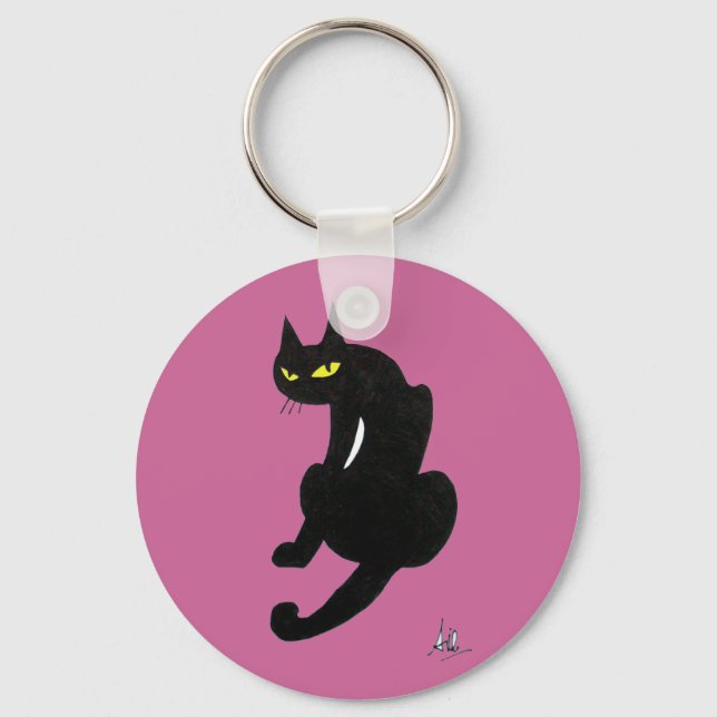 BLACK CAT HALLOWEEN PARTY KEYCHAIN (Front)