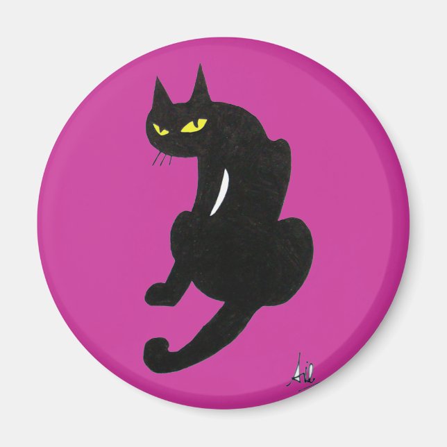 BLACK CAT HALLOWEEN PARTY MAGNET (Front)