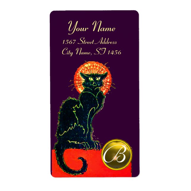 BLACK CAT HALLOWEEN PARTY MONOGRAM (Front)