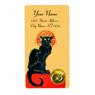 BLACK CAT HALLOWEEN PARTY MONOGRAM
